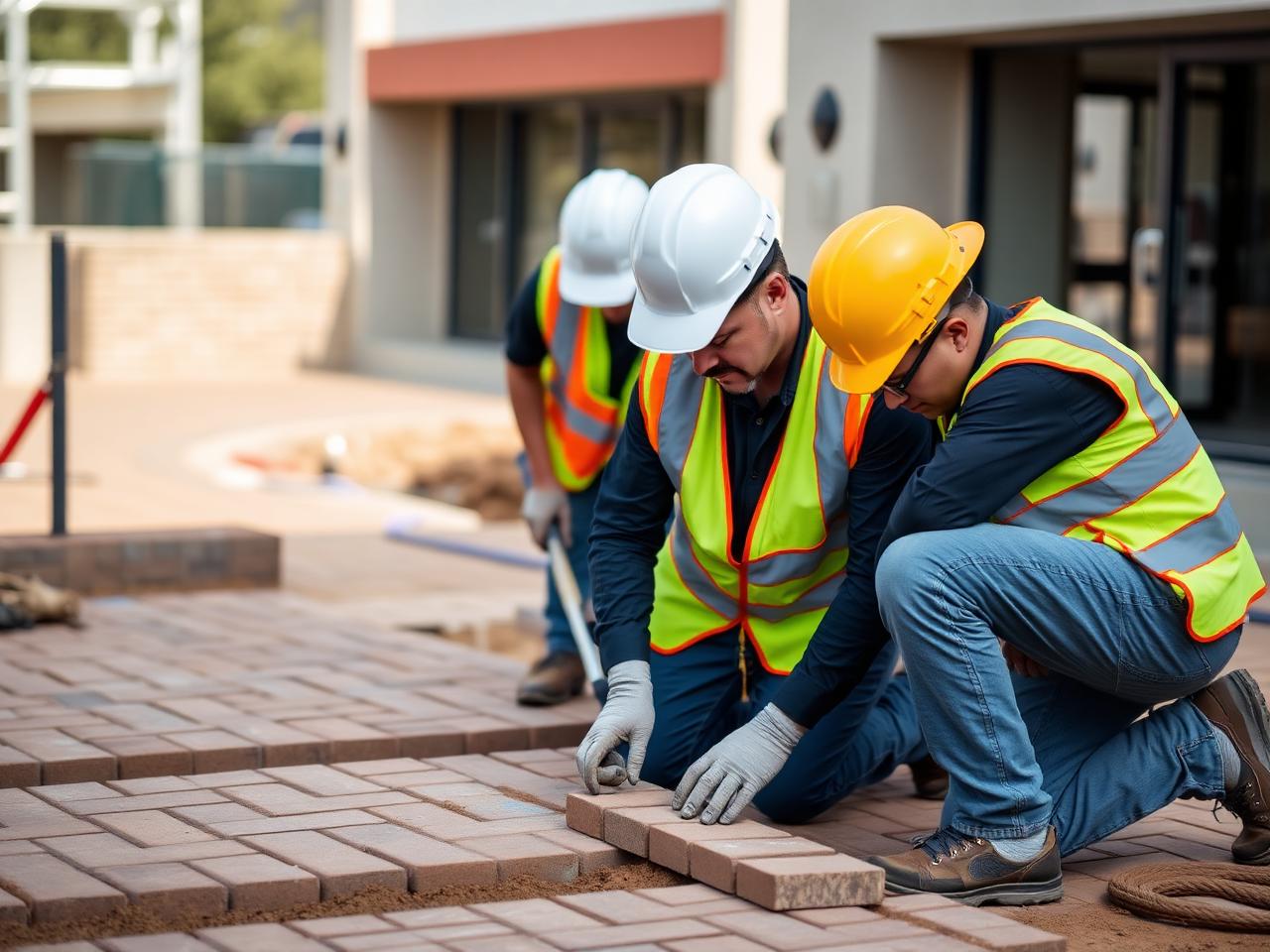 Elite Pavers SA crew laying brick paving at a Cape Town home